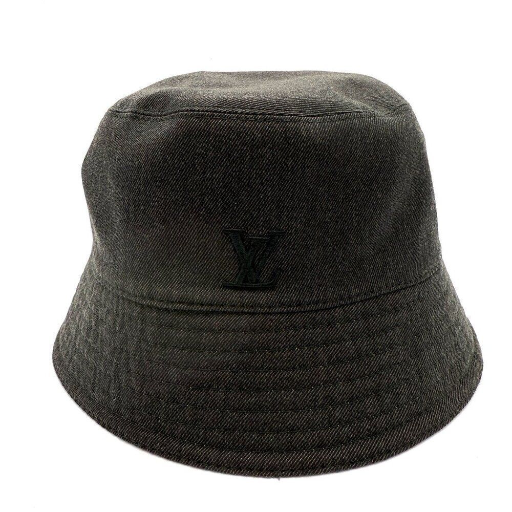 Louis Vuitton Black Denim/Green Monogram Bucket Hat